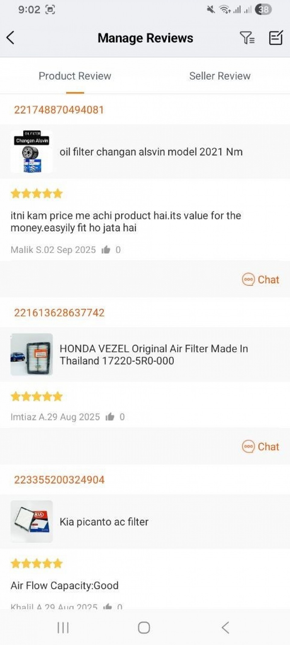 Customer reviews